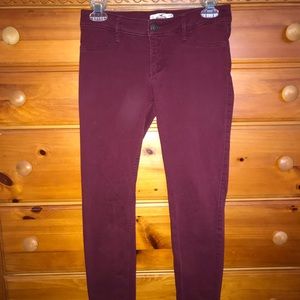 Hollister Burgundy Jeggings/Jeans